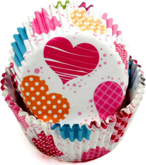 Paper Patterned Cupcake Liners, 50 Count, Red/Orange/Yellow/Pink Blue