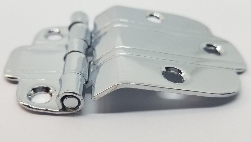 POLISHED NICKEL Chrome 3/8" OFFSET MOUNT Art Deco Cabinet Hinge line Modern new gallery