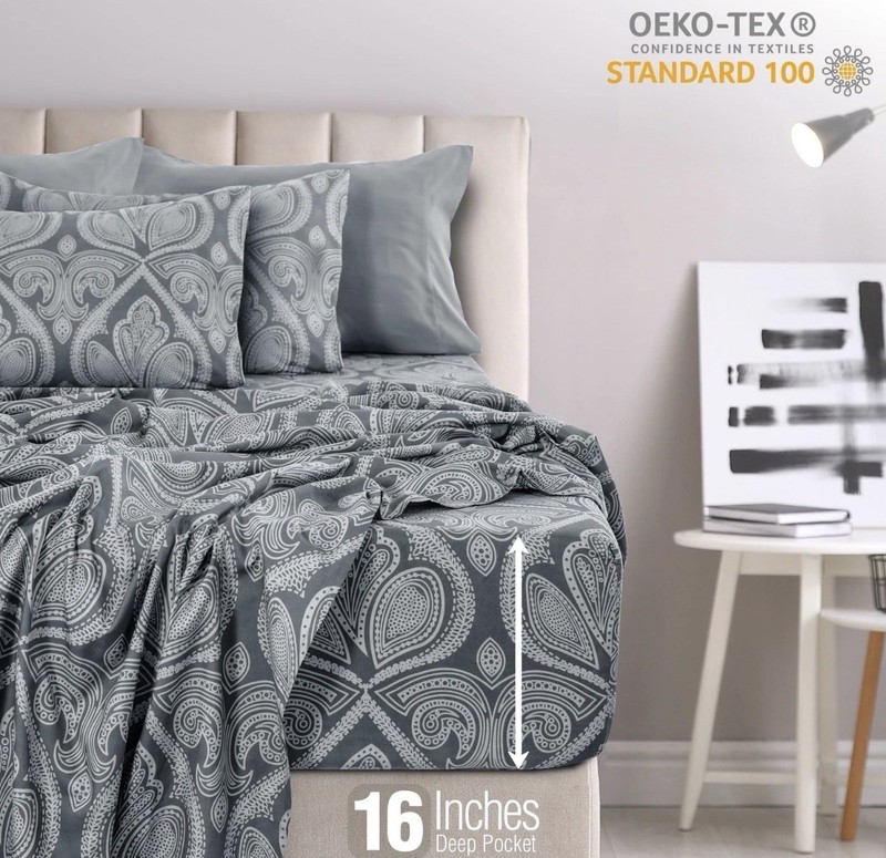 Lux Decor Collection Bed Sheets-6 Pc King Size Sheets-1800 Thread Count Brushed gallery