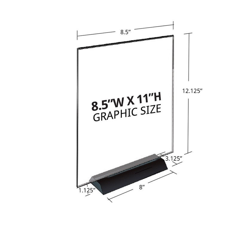 Azar Displays Sign Holder on Black Base 8.5"W x 11"H, 2-Pack gallery