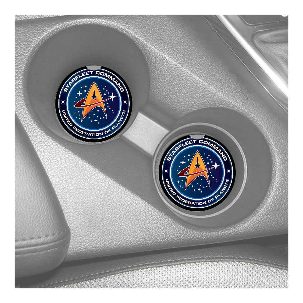STAR TREK STARFLEET COMMAND DESIGN CUSTOM MADE RUBBER CAR COASTERS SET (2) gallery