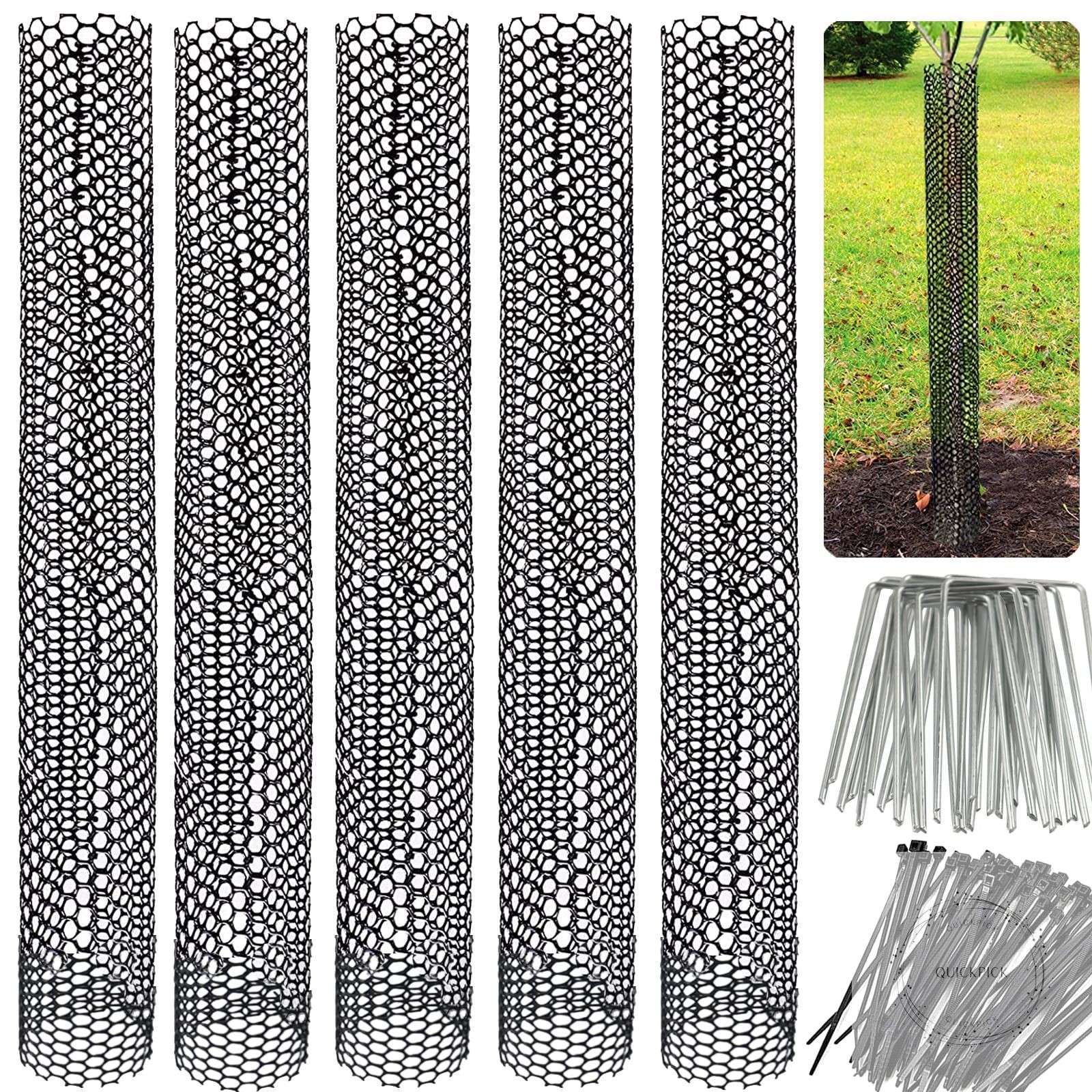 Mesh Tree Trunk Protectors, 6 Pack 40 Inches Tree Bark Protector Guard with Zip gallery