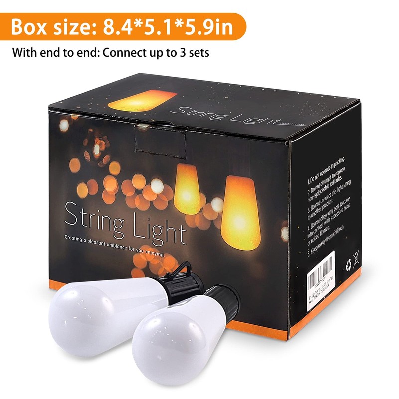 Flickering Flame String Lights,22Ft 20LED Lights for Outside,Plug in Garden Ligh gallery