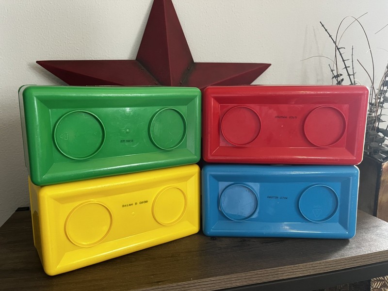 Chubs Stackables 4 Empty Building Blocks Empty Canister Baby Wipe Container gallery