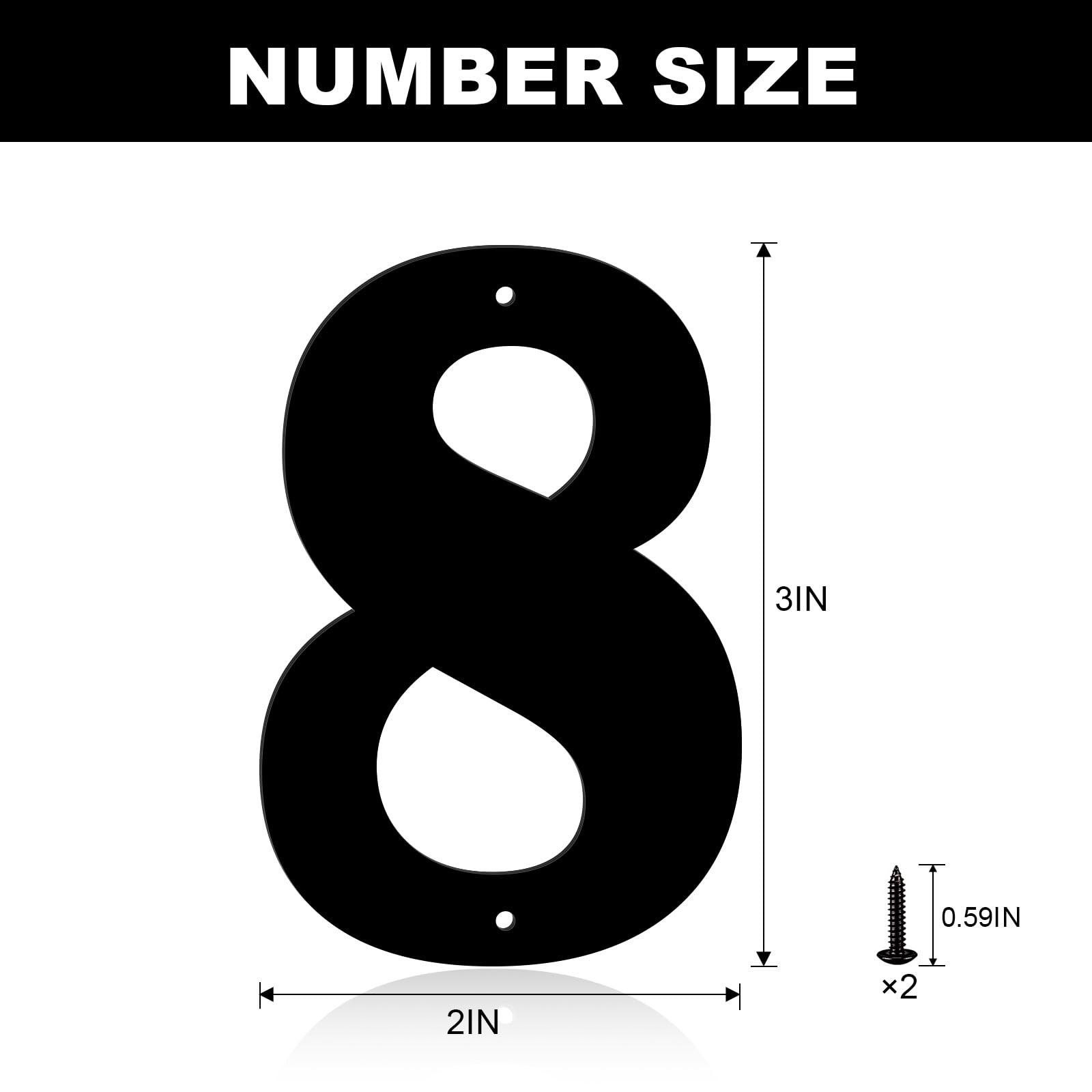3 Inch Metal House Numbers, Address Letters and Numbers 3 Inch, Black 8 gallery