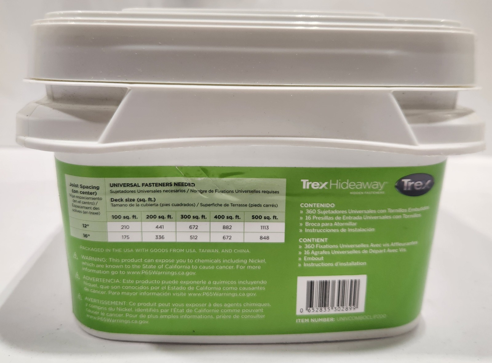 Trex 200 sq. ft. Universal Hidden Deck Fasteners Combo Bucket UNIVCOMBOCLIP200 gallery