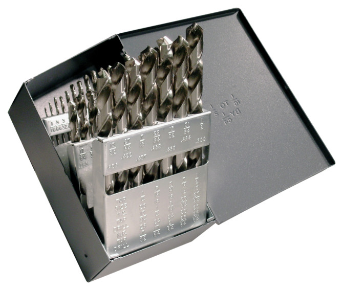 Cle line 29pc Drill Bit Set 1/16-1/2 Jobber Bright Finish HSS C21117 Made in USA gallery