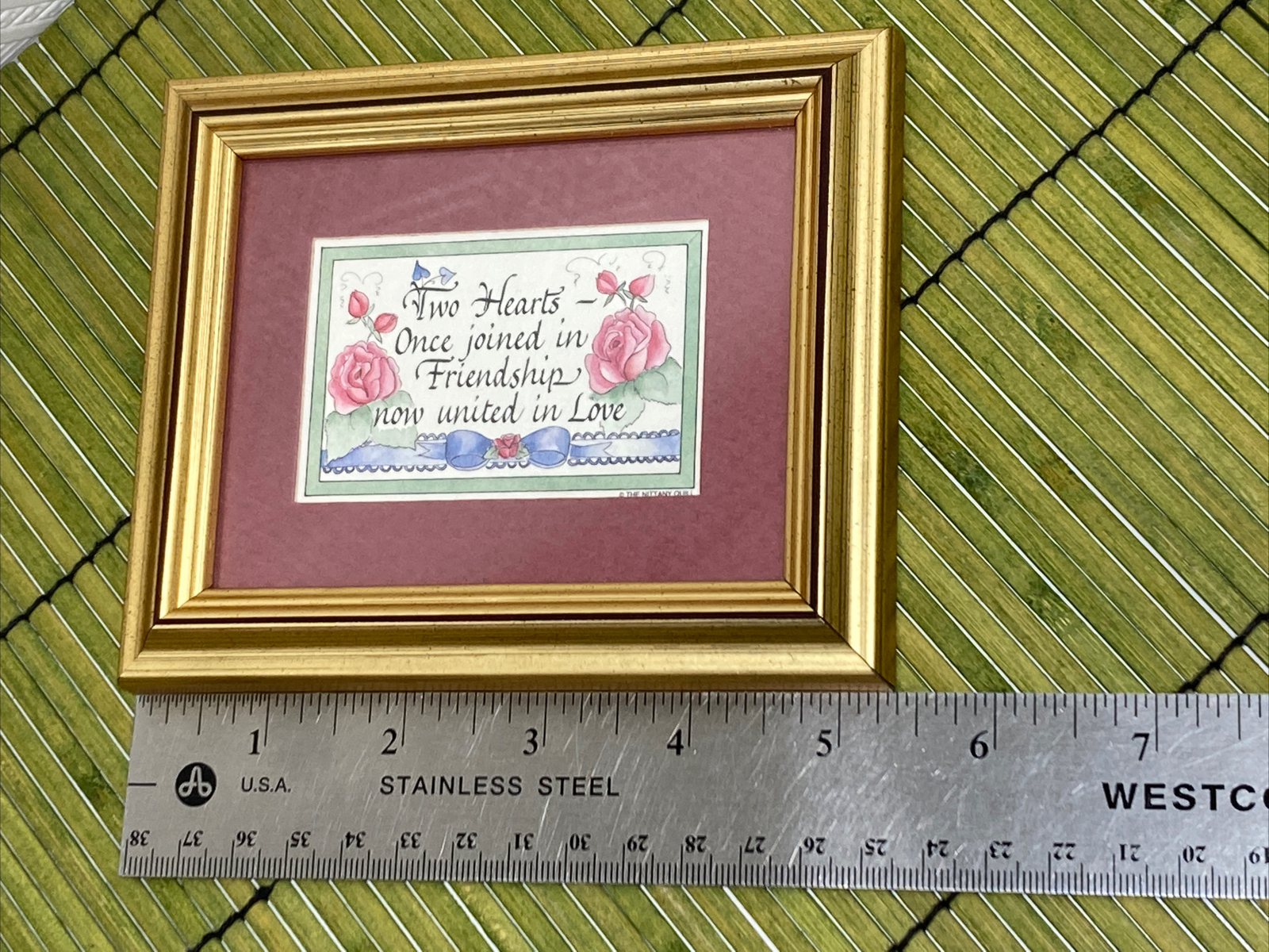 Vintage The Nittany Quill Calligraphy Artwork Two Hearts Once Joined gallery