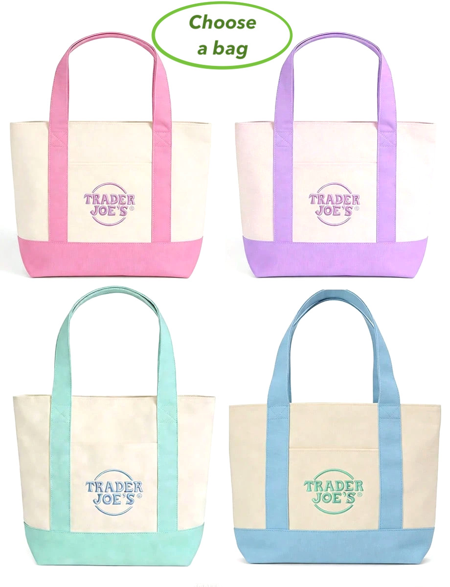 Trader Joe’s Mini Pastel Canvas Tote Bag – New 2026 Spring Colors -Choose Collor gallery