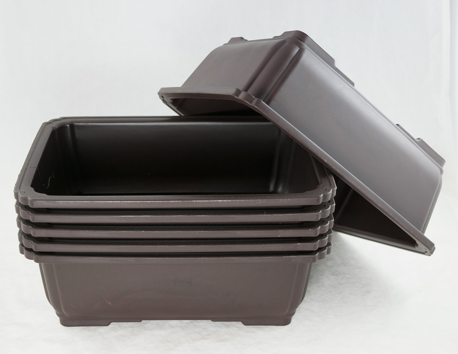 6 Rectangular Plastic Bonsai / Succulent Pot 10.5"x 7.75"x 3.5" - Dark Brown gallery