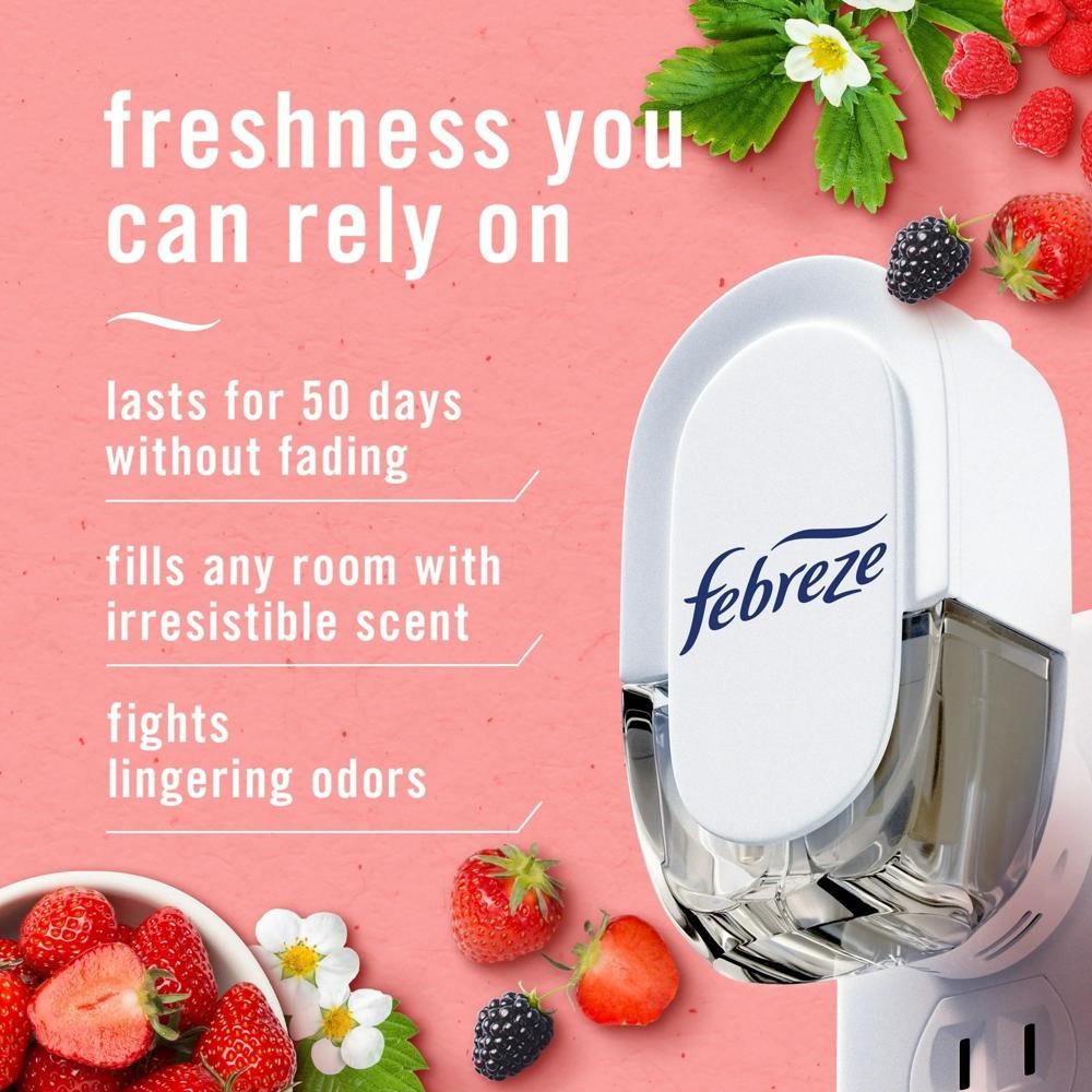 Febreze Odor-Fighting Fade Defy Plug Air Freshener Refill- Berry & Bramble- 2 ct gallery
