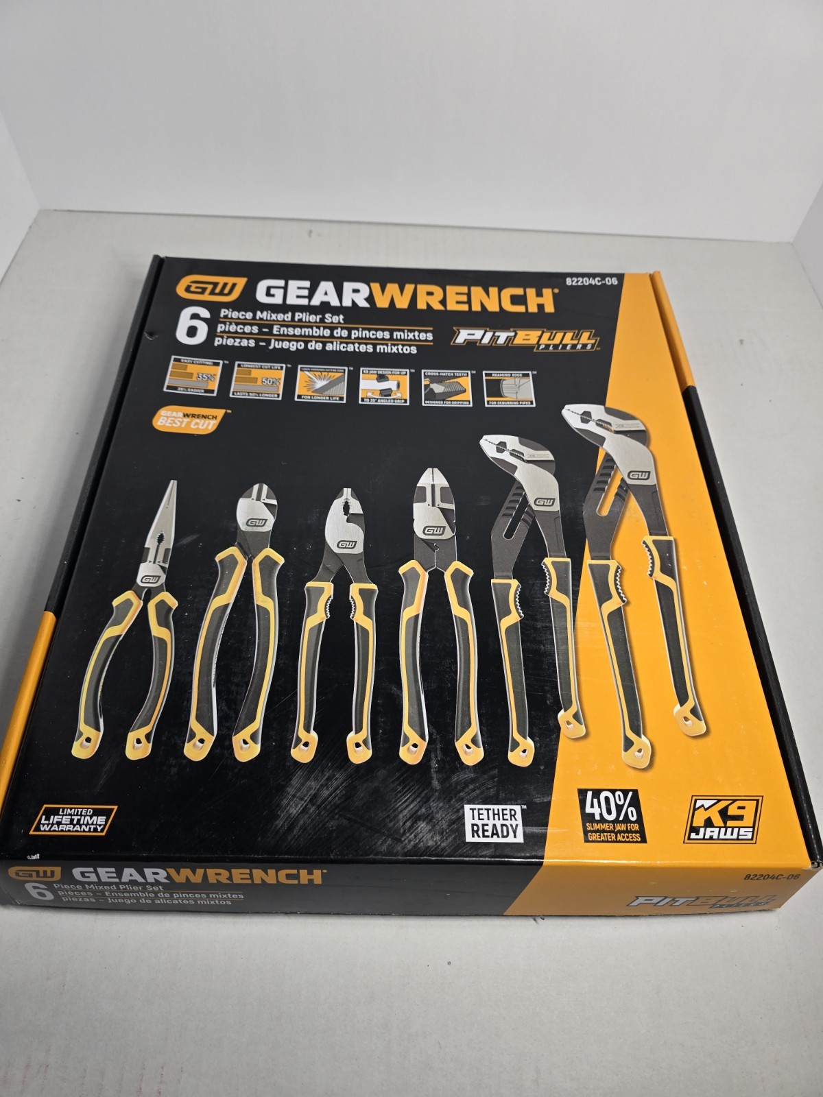 Gearwrench 6 Pc. Pitbull Dual Material Mixed Plier Set - 82204C gallery