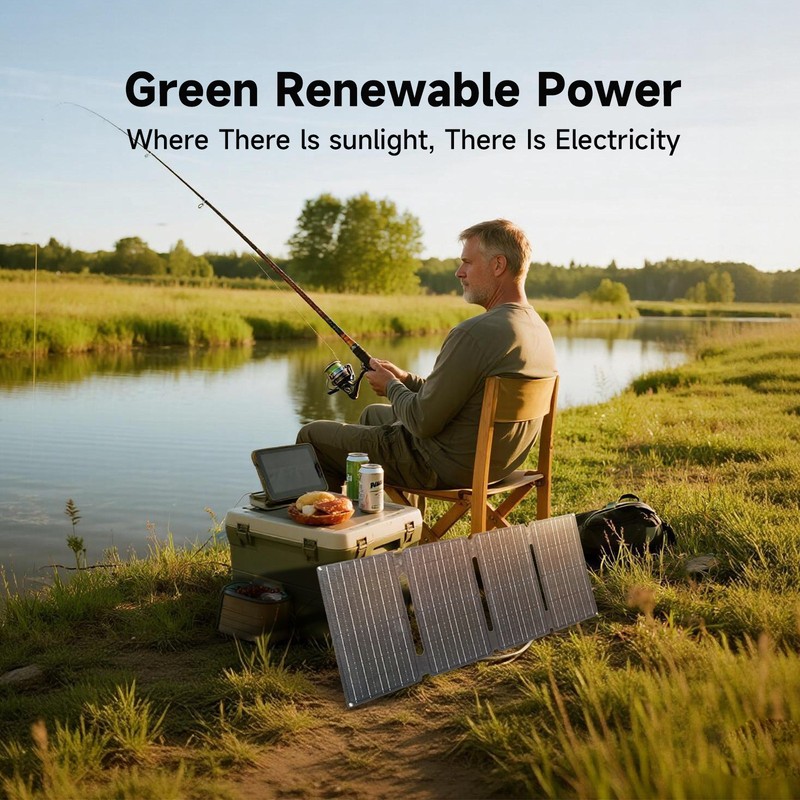 ALLPOWERS Portable Solar Panel 60W Foldable Solar Panel Charger for Camping Trip gallery