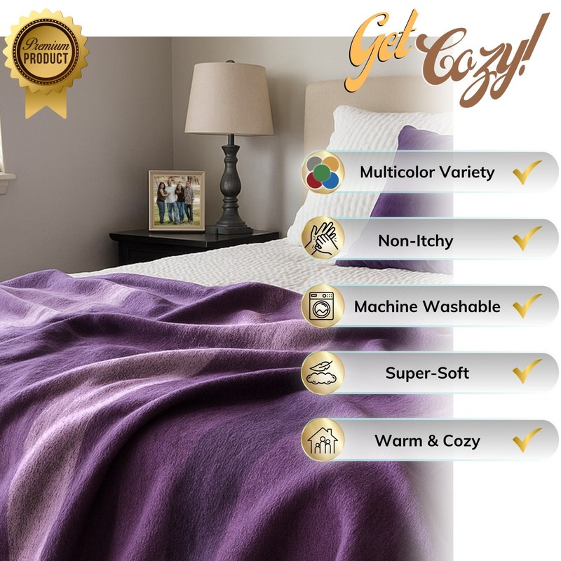 Super Soft Purple Alpaca Wool Blanket Queen Bed Sofa Throw gallery