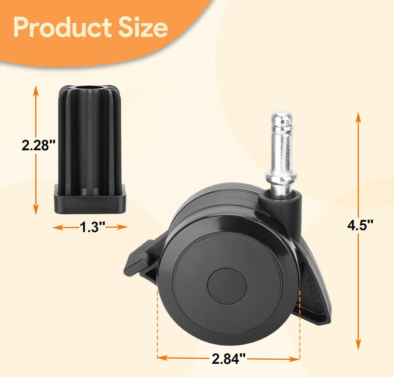 4pk Locking Casters Wheels w Inserts for Weber 70360 Genesis Spirit Summit Grill gallery