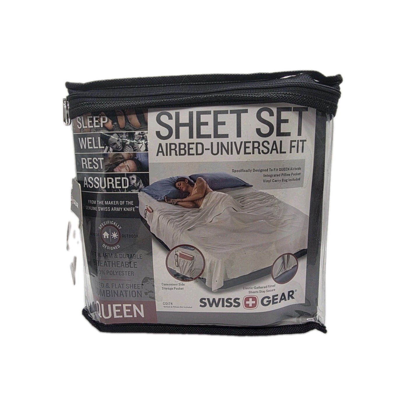 SwissGear Queen Airbed Universal Fit Sheet Set Black w/ Storage Pocket gallery