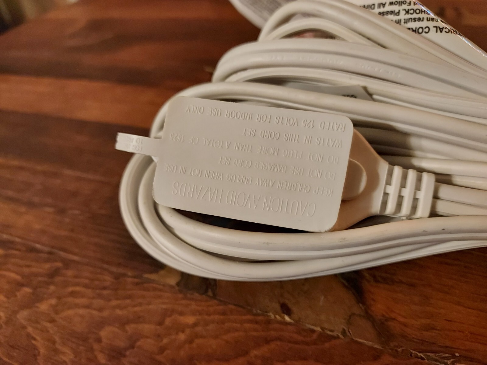 15 Ft. Intertek White 3-Outlet Extension Cord w/ Safety Cover- 125V 13A 1625W gallery