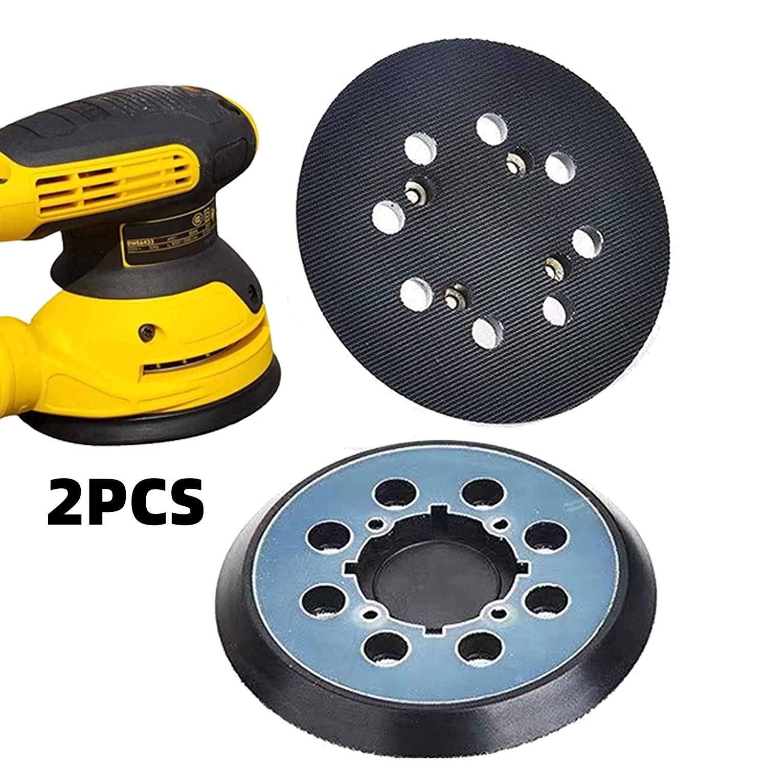 2PCS 5" 4-Screw Orbital Hook Loop Orbital Sander Pad for Dewalt DWE64233 N329079 gallery