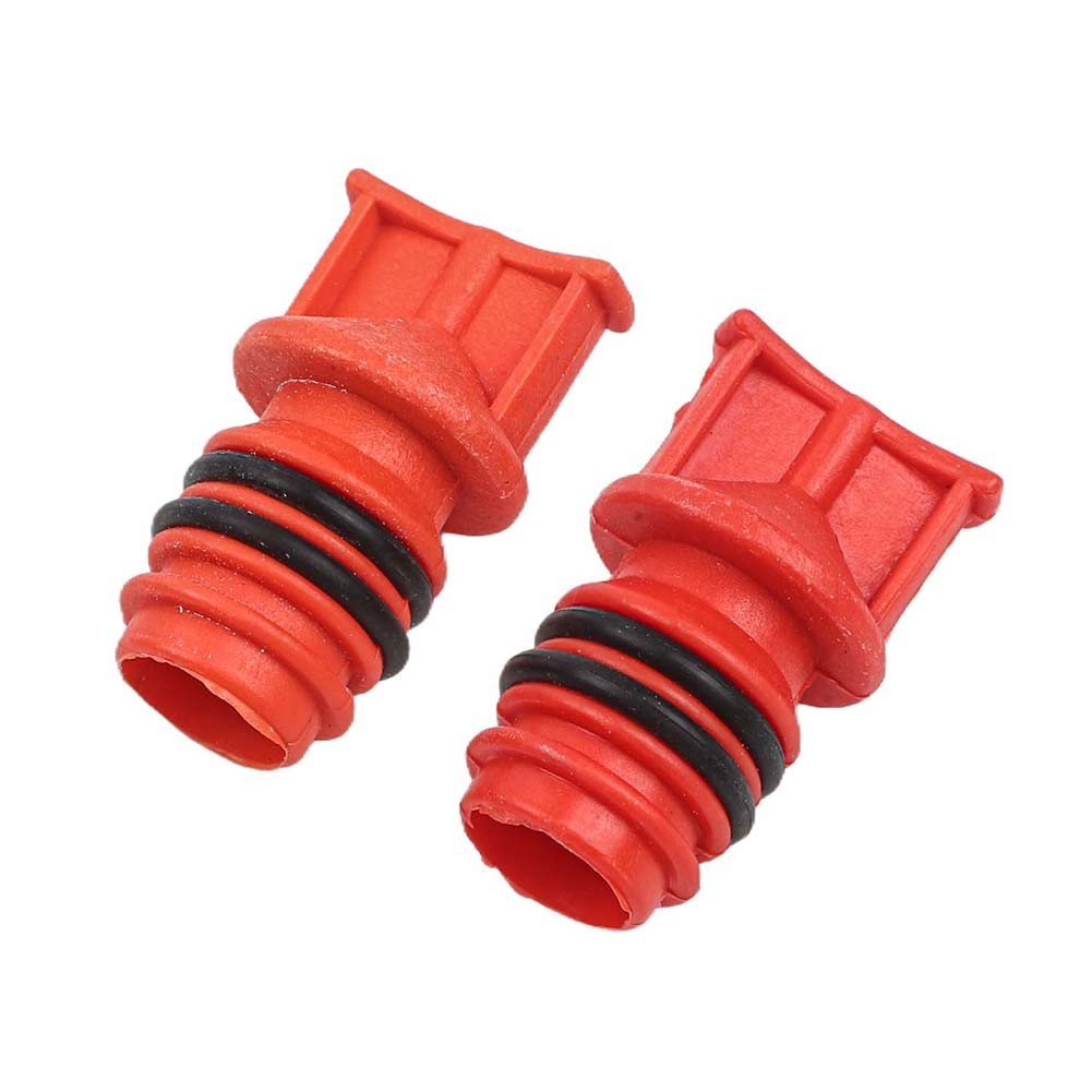 2x Red Male Thread 17mm Dia Air Compressor Oil-Plugs Oil Breather Cap Plastic gallery