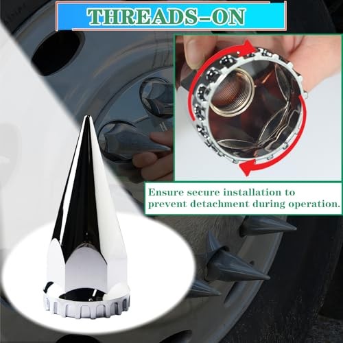20pcs 33mm x 4-3/4" Thread On Spike Lug Nut Thread On - 20pcs Spike Nut Covers gallery