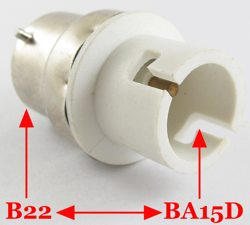 1pc B22 Male to BA15D Female Socket Base LED Halogen CFL Light Bulb Lamp Adapter gallery