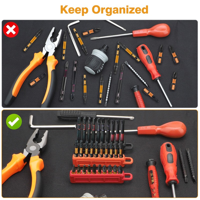 3pcs 1/4" Hex Screwdriver Bit Organizer Holder with Carabiner 10-Hole Bit Holder gallery