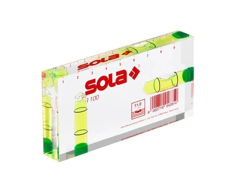 Sola R 100, Pocket Level, Acrylic Level, dim. 100x50x15 mm. Made in Austria. gallery