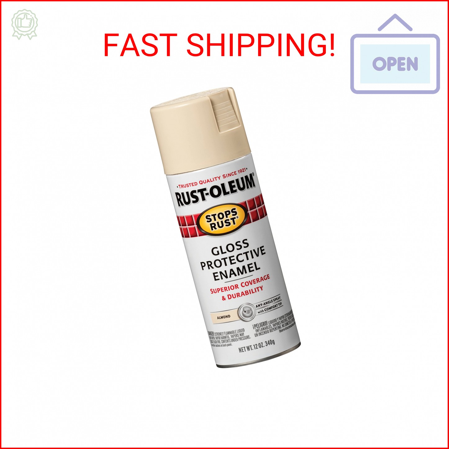 Rust-Oleum 7770830 Stops Rust Spray Paint, 12 oz, Gloss Almond gallery