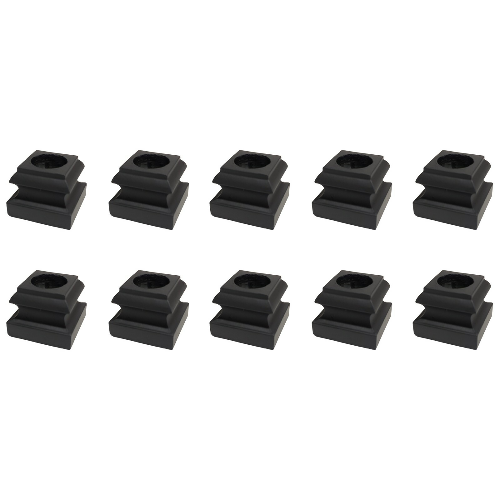 Flat Shoes with Hex Screw For 5/8" Round Balusters - Satin Black 10pcs - DH-36 gallery