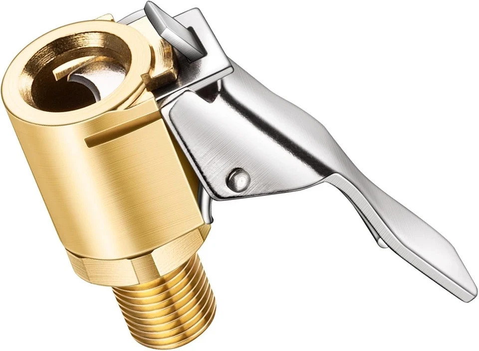Brass Locking Tire Air Chuck, Tire Inflator Hose Adapter for Twist On Connect... gallery