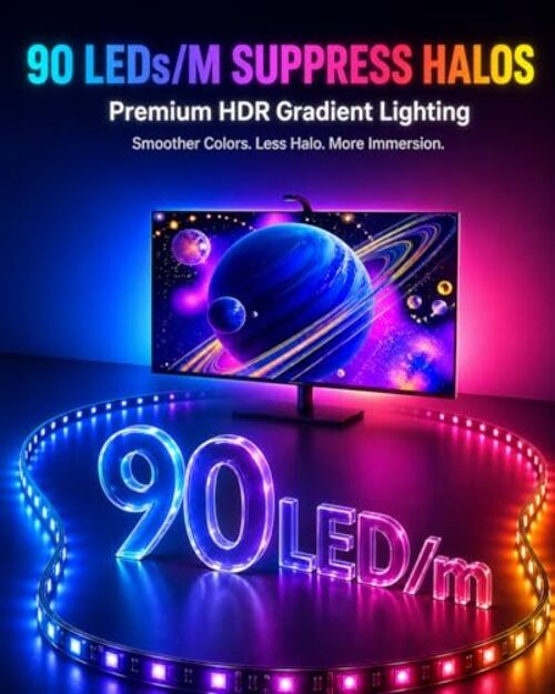 TV LED Backlight with Sensor, LED Sync Lights for TV 55-65 Inch, Multicolor gallery