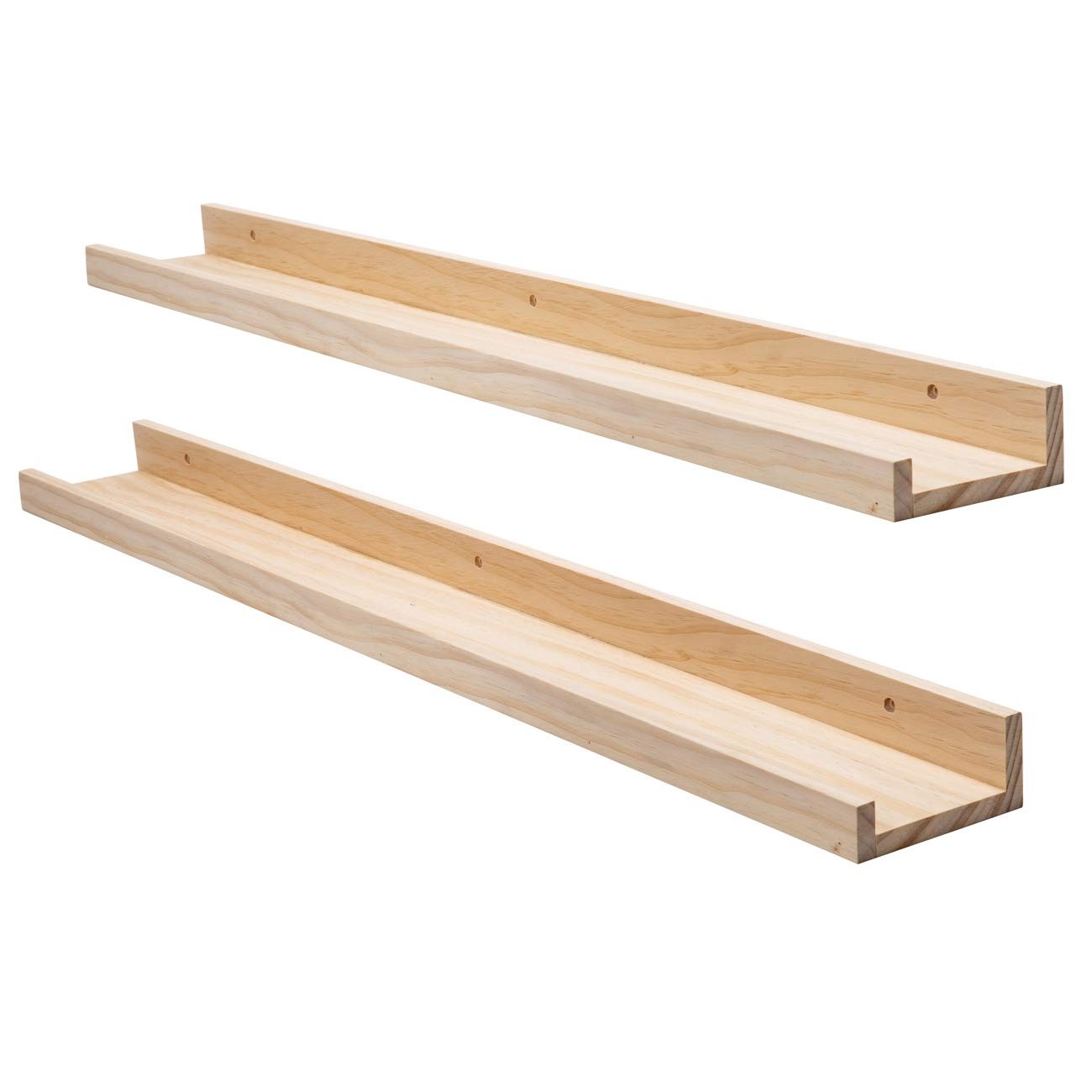 2pc 36in Natural Wood Floating Wall Shelves Rustic Picture Ledge Kids Nursery gallery