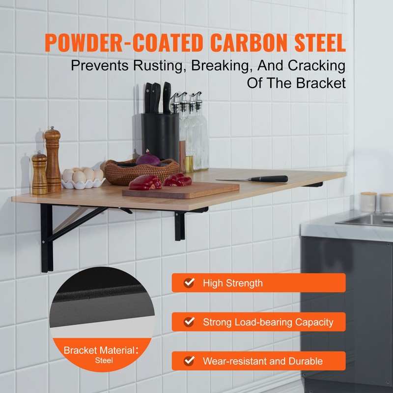VEVOR Foldable Shelf Bracket 24”L 2 Pcs Heavy Duty Floating Shelf Brackets gallery