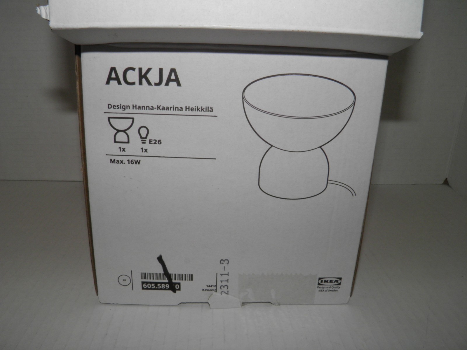 Ikea Ackja Industrial Style Table Lamp Silver Nickle Plated Bulb Included NEW gallery