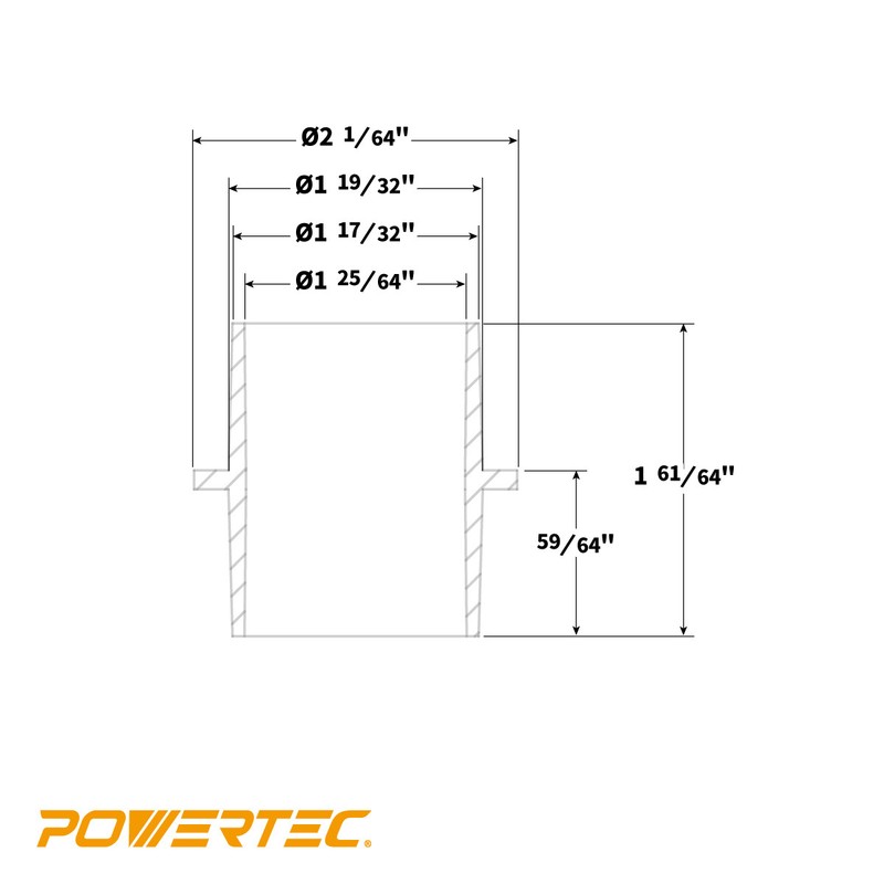 POWERTEC 4 in 1 Adapter Modular Step Dust Collector Hose Fittings (70297) gallery