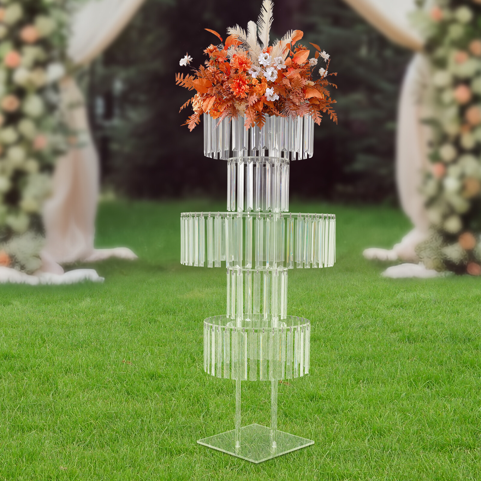 Flower Stand for Wedding, Crystal Flower Stand 5-Tier gallery