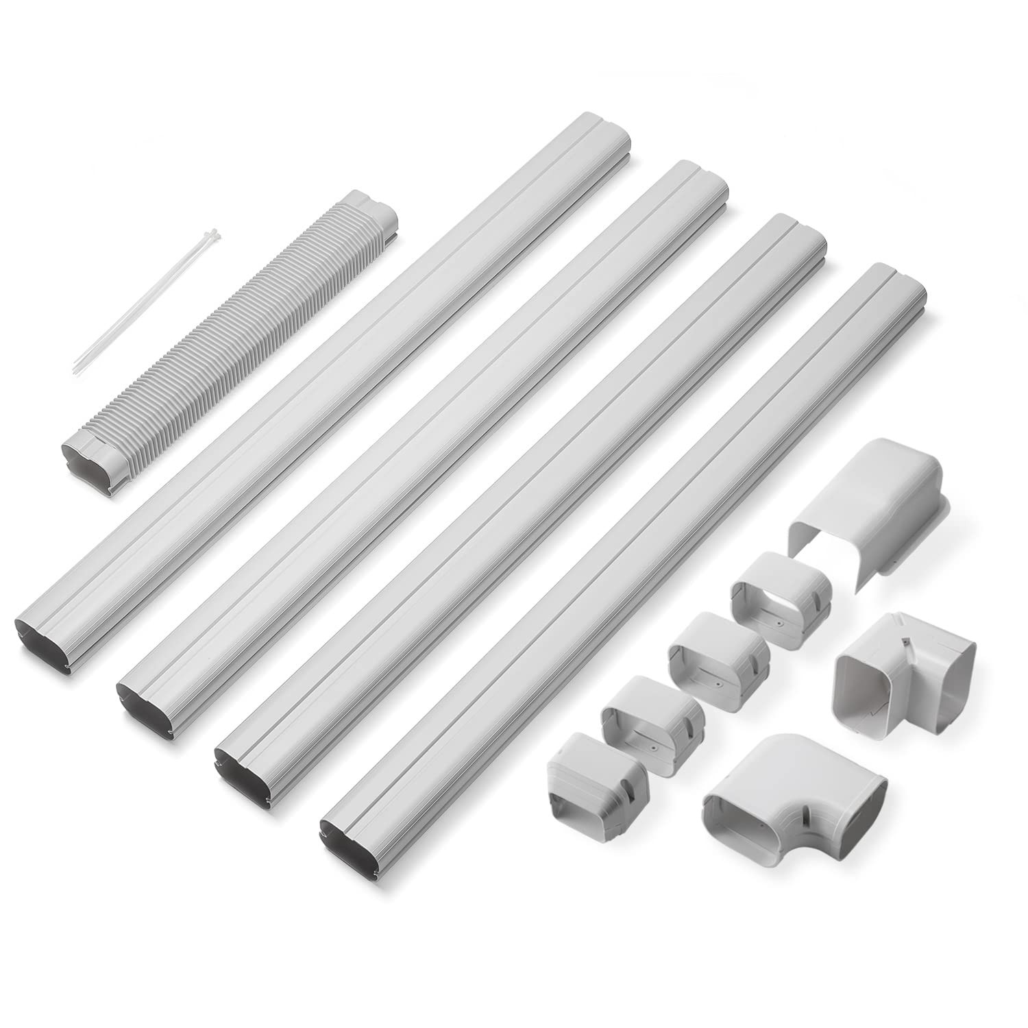 4" W × 14' L Decorative PVC Line Cover Kit for Mini Split and Central Air Con... gallery