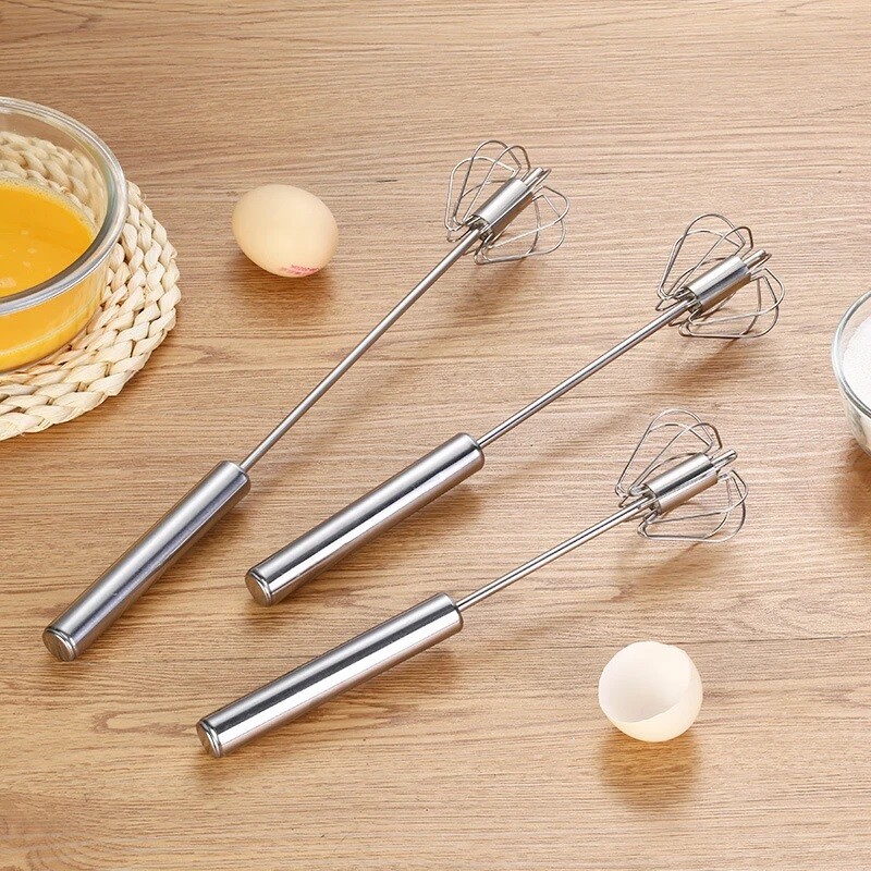 Semi-Automatic Egg Whisk Hand Push Egg Beater Stainless Steel Blender Mixer Whis gallery