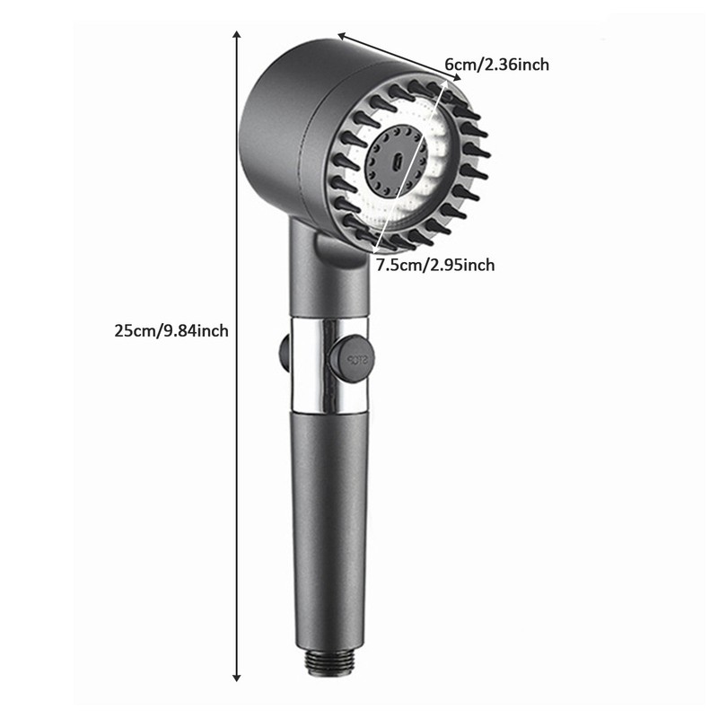 High-pressure shower head with bracket and hose,includes 5 spare filter,Ship USA gallery