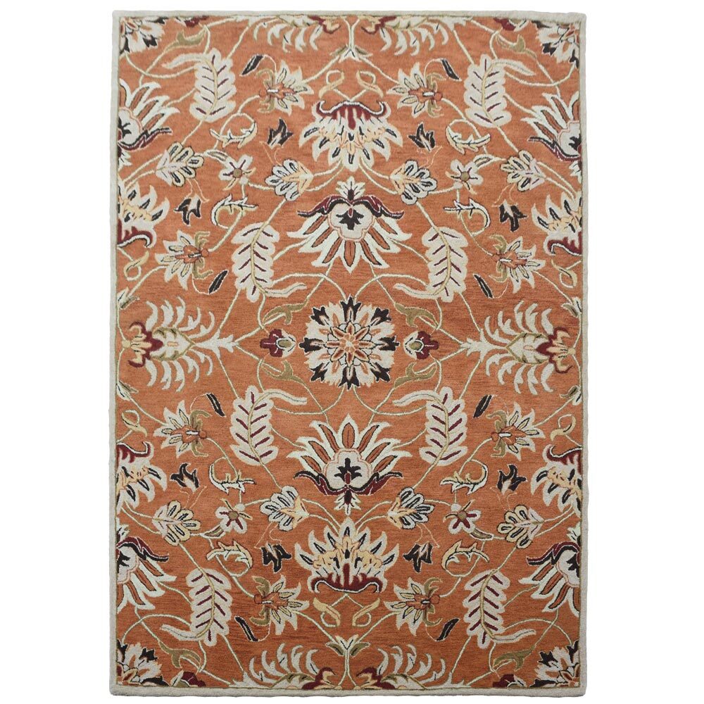 Eco-Friendly Hand Tufted Wool Area Rug Oriental Orange BBH Homes BBK00268 gallery
