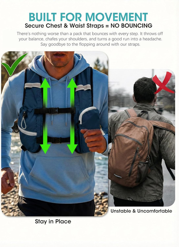 Foldable Small Hiking Backpack with 3 Strap Pockets – Lightweight 300D Spill-Pro 3