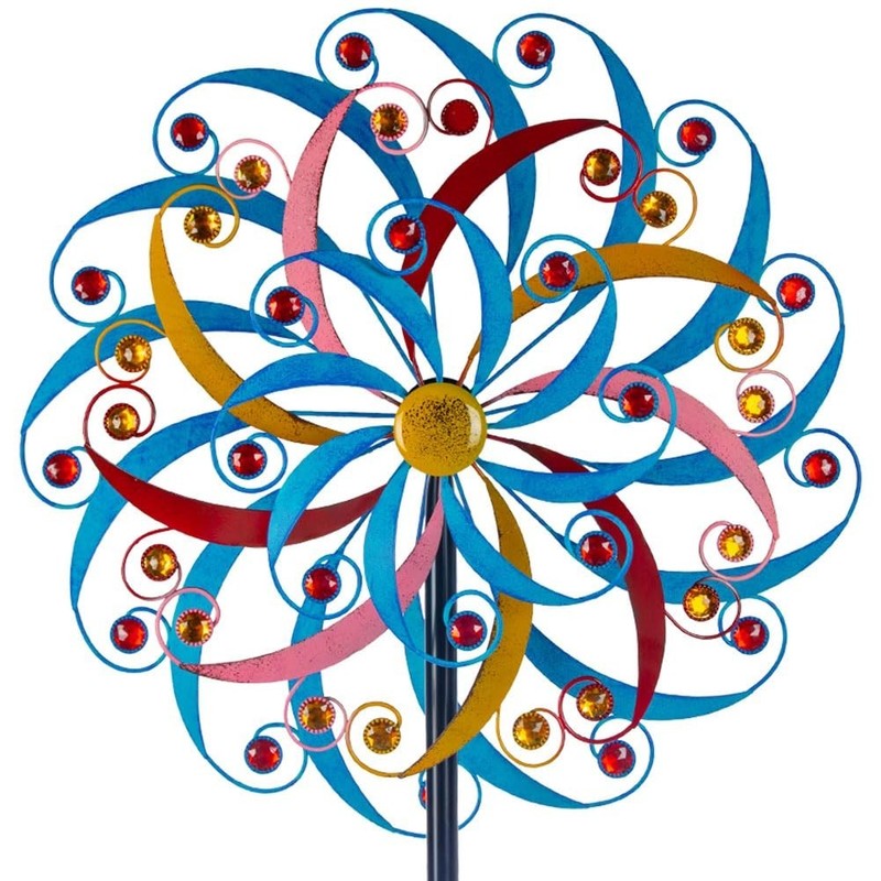Extra Large 20" Metal Wind Spinner - Colorful Kinetic Garden Decor for Outdoors gallery