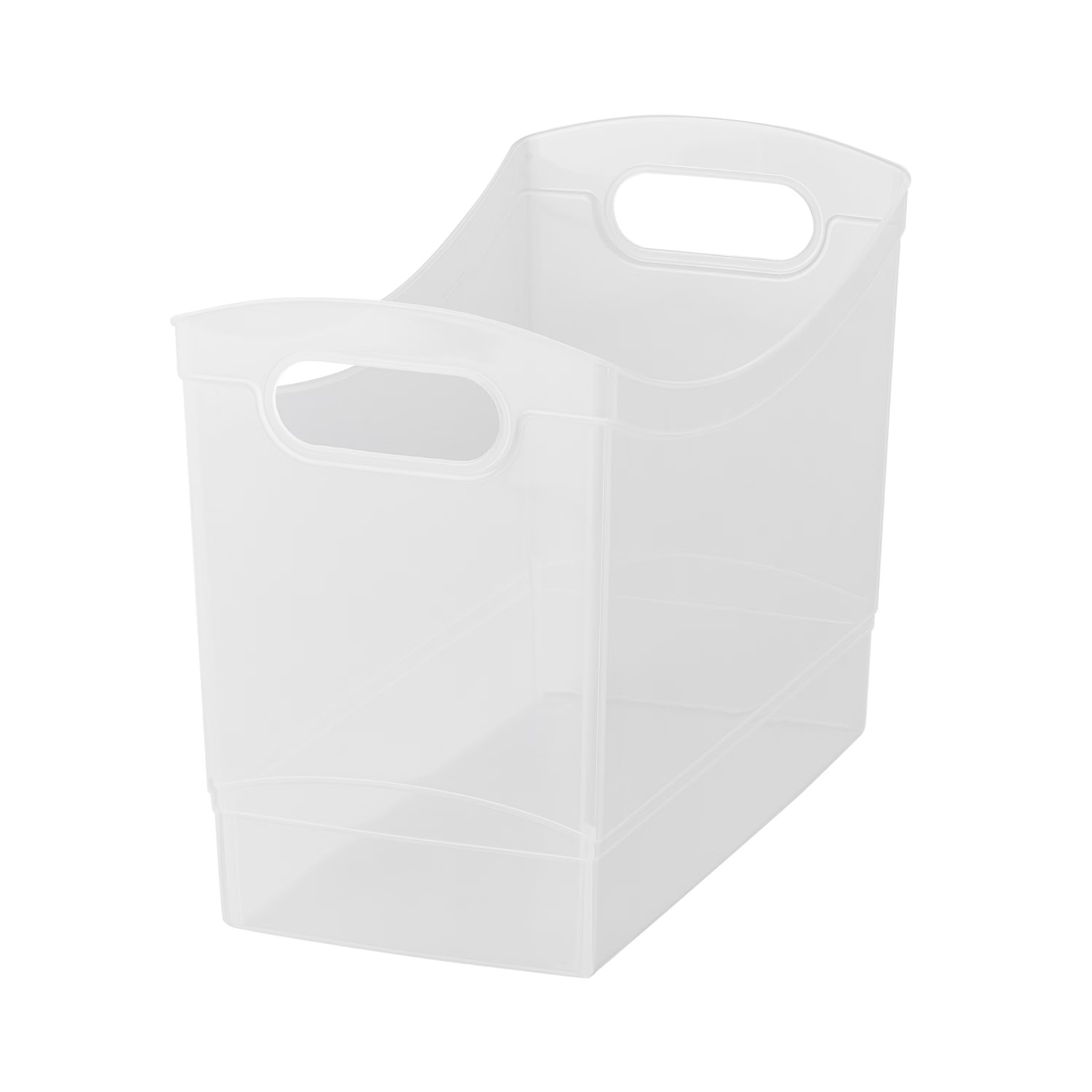 Mainstays 12 Qt Clear Plastic Storage Bin Organizer with Carrying Handles, Narro gallery