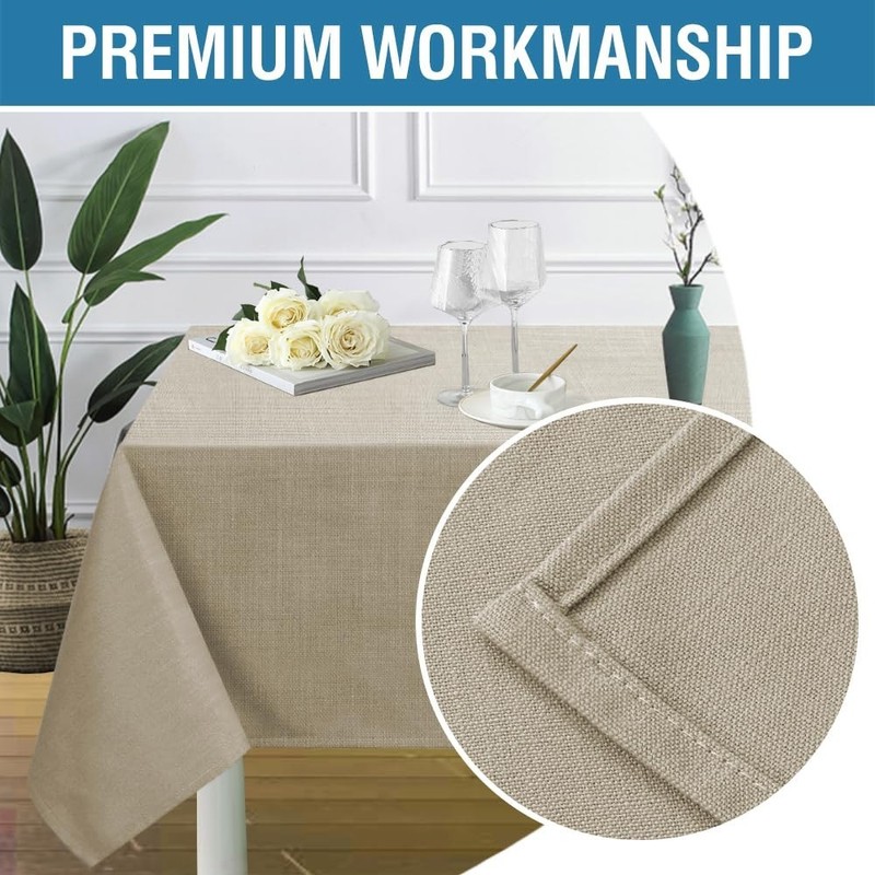 Premium Tablecloth 60x60, Spill Proof, Soft Thick Fabric, Brown gallery