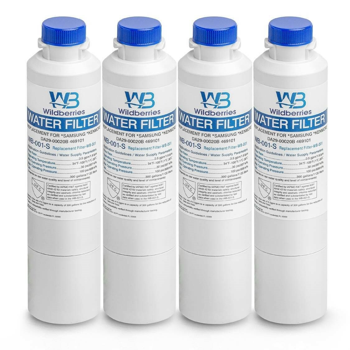 Samsung RF28HDEDBSR/AA Refrigerator Water Filter Replacement Wildberries 4 pack gallery