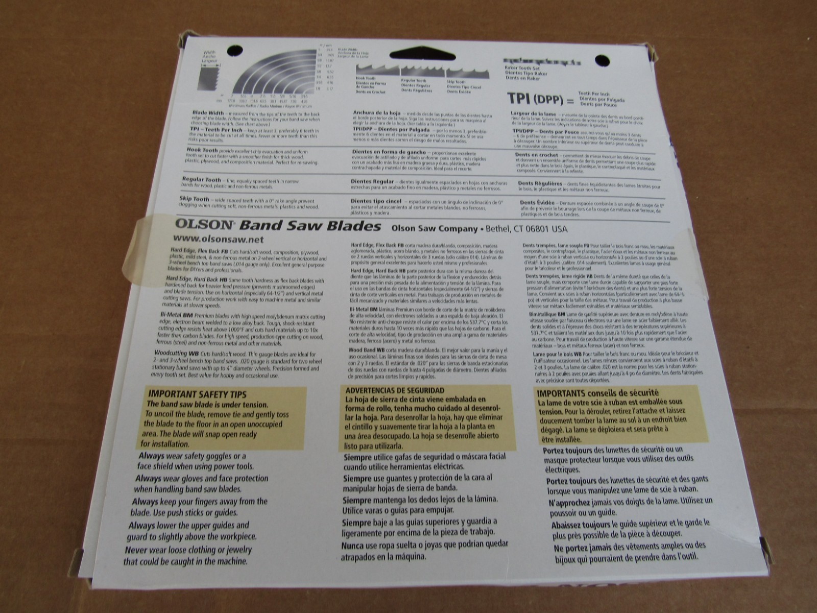Olson 93-1/2'' x 1/4 In. 6 TPI Skip Flex Back Band Saw Blade ROKWELL 14'' gallery