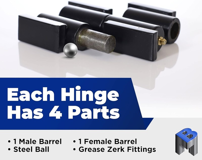 5" Heavy Duty Weldable Barrel Gate Hinges - 1 Pair gallery
