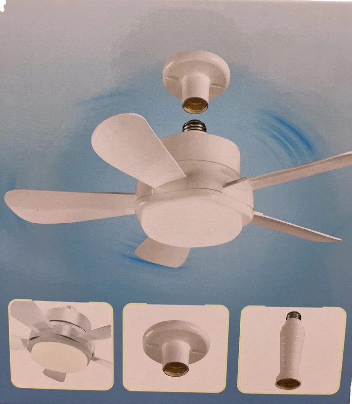 Socket Fan with LED Light and Remote Control 1000 lumens 16 inch six speed fan gallery