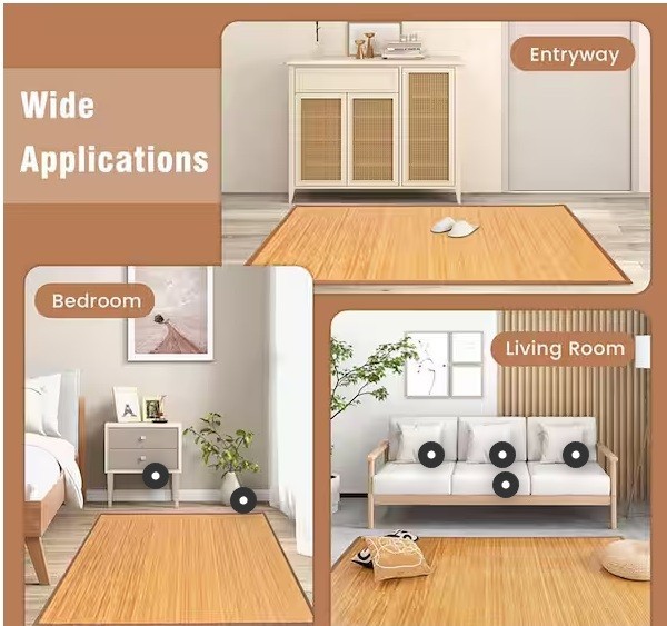 5 Ft X 8 Ft Bamboo Floor Mat Area Rug Floor Rug Indoor Carpet Living Room Home gallery