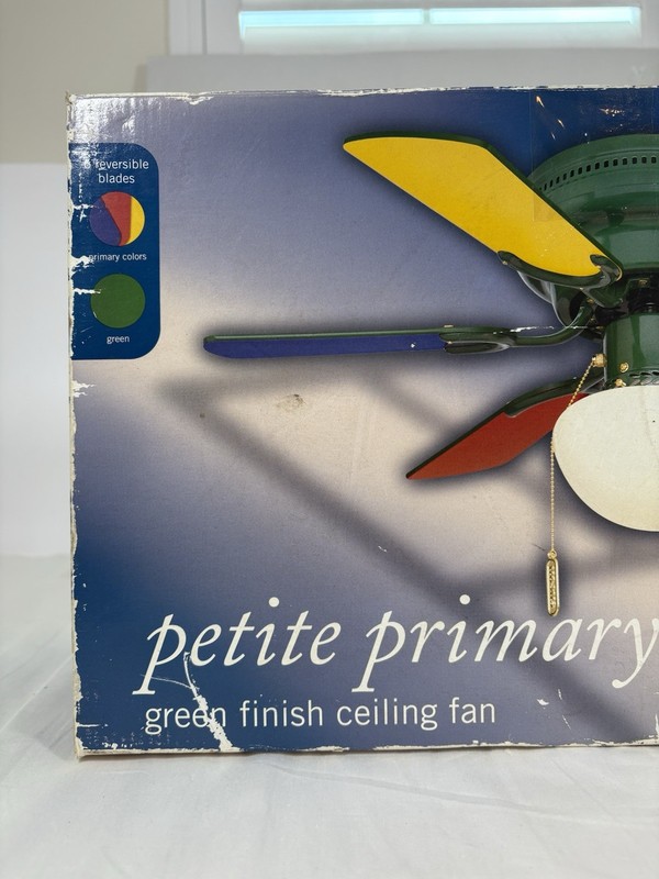 Restore & Restyle Petite Primary 30″ Multi-Color Ceiling Fan Green Finish New gallery